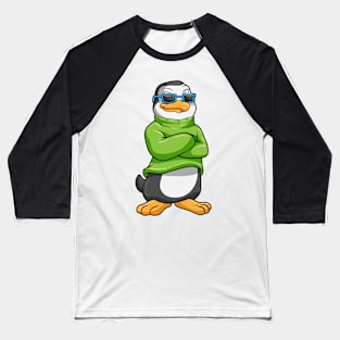 Penguin with Sunglasses and Sweater Baseball T-Shirt